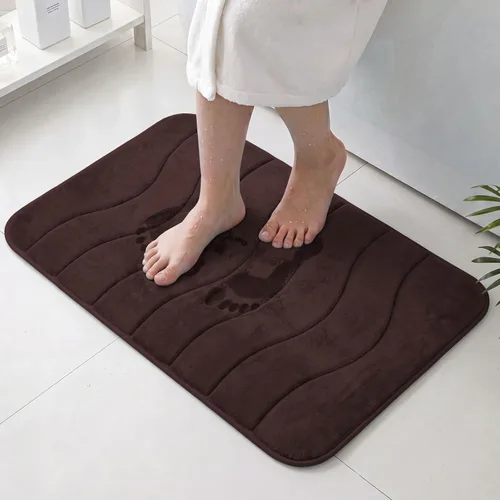 Vista 22 de Flamingo P Alfombra de Baño de Espuma Viscoelástica Tapetes de Baño Alfombra Antideslizante Absorbente de Agua para Ducha, 24x17 pulgadas, Verde Aqua