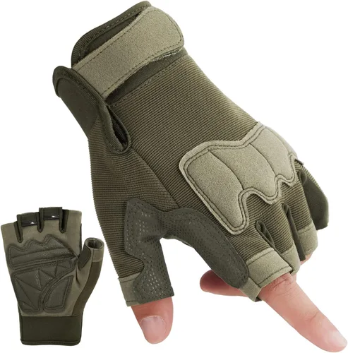 Vista 10 de Guantes sin dedos Fioretto para Airsoft, tiro, medio dedo, caza, senderismo, ciclismo, conducción, motocicleta, escalada, guantes de trabajo M210603