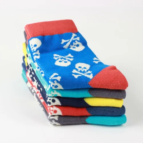 Vista 9 de COTTON DAY Kids Boys Fun Novelty Socks Colorful Pattern Design Shark Scull Robot Dinosaur