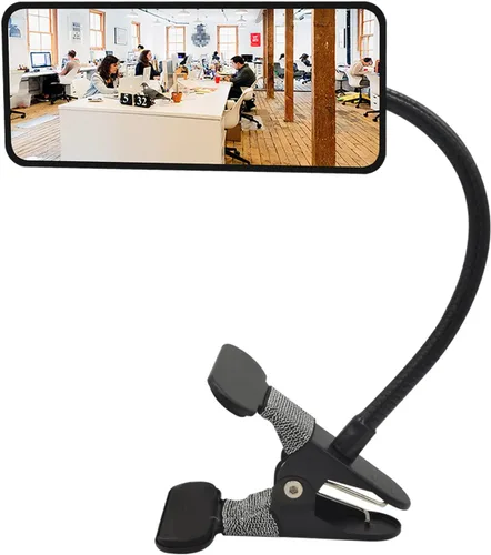 Vista 9 de Ampper Espejo de seguridad acrílico con clip, espejo de cubículo convexo flexible para seguridad personal y escritorio, monitores de visión trasera