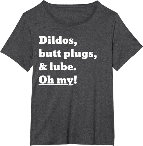Vista 6 de Consoladores, tapones para los glúteos y lubricante. Camiseta Oh My! Azul bebé
