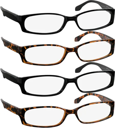 Vista 11 de TruVision Readers - Gafas de lectura con marcos de resina y lentes acrílicas, bisagras Dura Flex para hombres y mujeres 03h - 4 negro