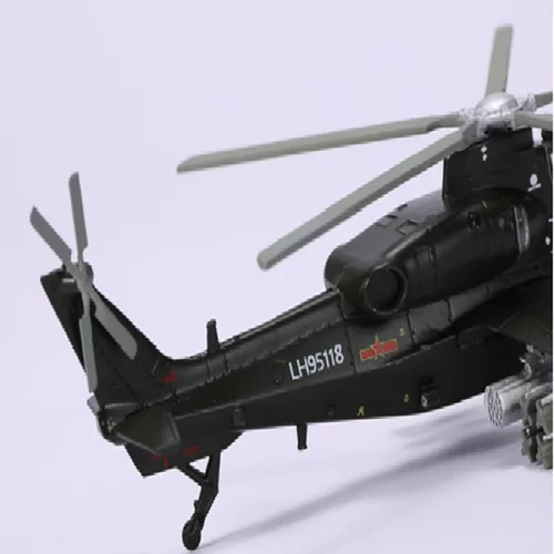 Vista 7 de 1:100 Aleación China Armado WZ-10 Helicópteros Modelo de Aeronave Militar Modelo de Aeronave Simulación Aviación Ciencia Exposición