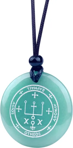 Vista 4 de Colgante Arcángel Rafael - Collar de protección - Medalla milagrosa para hombres y mujeres - Medallones de piedras preciosas genuinas - amuleto