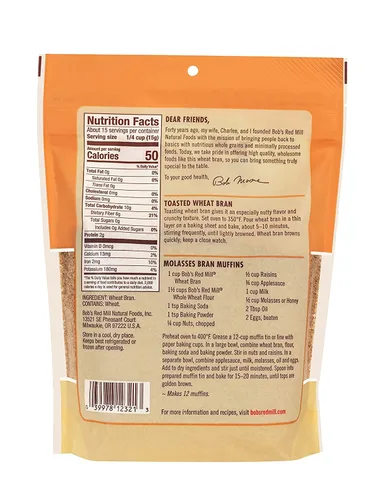 Vista 3 de Bob's Red Mill Salvado de Trigo, 8 oz (Paquete de 1) - Sin OGM, Vegano, Kosher