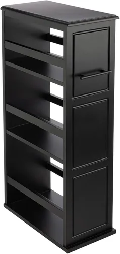 Vista 8 de Lavish Home Carrito de almacenamiento delgado de 3 niveles, carrito rodante estrecho de 16.7 x 9 pulgadas con asa y ruedas para baño, lavandería