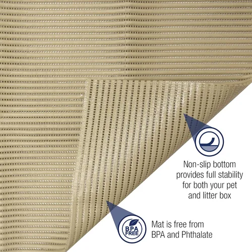 Vista 2 de Fresh Kitty Alfombrilla de espuma extragrande duradera, libre de BPA y ftalatos, resistente al agua, atrapa la arena de la caja, control