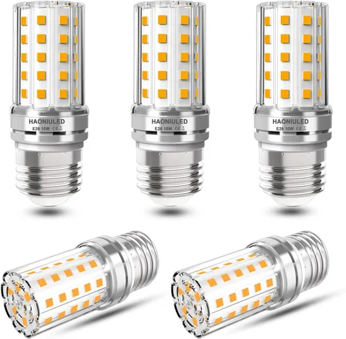 Vista 8 de Bombillas LED E12 10W Bombilla de maíz LED 100W equivalente 1000 lúmenes 3000K blanco cálido no regulable Bombillas LED para candelabro Paquete de 5
