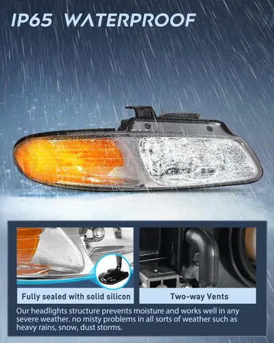 Vista 4 de Nilight Conjunto de Faro Compatible con 1996 1997 1998 1999 Chrysler Town & Country Dodge Grand Caravan Plymouth Grand Voyager Faro de Reemplazo