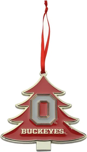 Vista 6 de Alabama Crimson Tide Circle Logo Árbol en forma de adorno de Navidad de metal