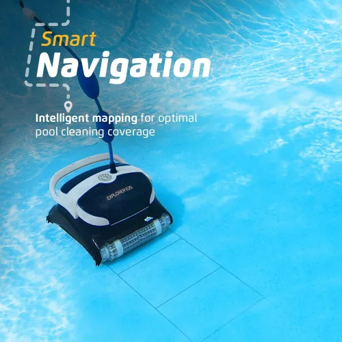 Vista 7 de Dolphin (Modelo 2025) Explorer E25 Robot limpiador de piscinas con Wi-Fi, ideal para piscinas de hasta 15,24 m - Cepillo de limpieza de línea
