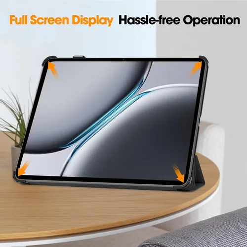 Vista 6 de Funda para OnePlus Pad 2 de 12.1 pulgadas, ultrafina y ligera, poliuretano de calidad, resistente a los arañazos, color negro