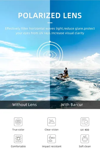 Vista 4 de Barcur Gafas de sol polarizadas para mujer, estilo de lujo, marco de gran tamaño, lente de gradiente grande