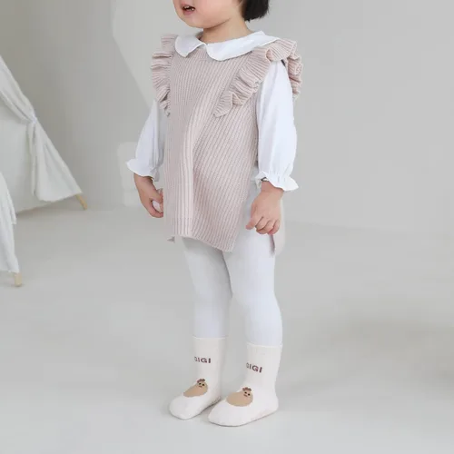 Vista 5 de BOOPH Calcetines antideslizantes para niños pequeños, 5 pares