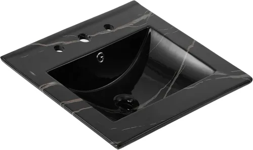 Vista 14 de JONATHAN Y - Lavabo auxiliar de 20 pulgadas para baño, 3 agujeros, color negro