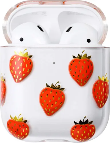 Vista 11 de AKABEILA Funda compatible con Apple Airpods 2, diseño de policarbonato duro, transparente, a prueba de golpes [LED frontal visible], funda