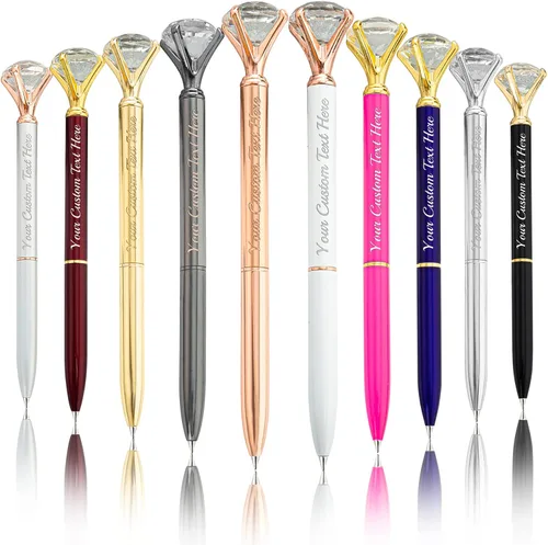 Vista 66 de Hasta 100 bolígrafos de diamante personalizados a granel con nombre, bolígrafo de impresión personalizada con logotipo de negocios grabado, mensaje