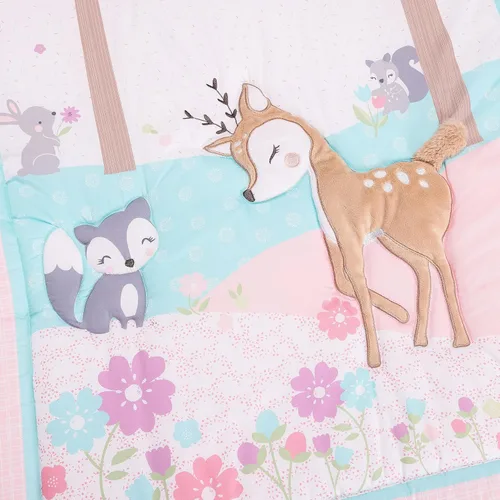 Vista 4 de Juego de cama de cuna de 4 piezas para niñas y niños
