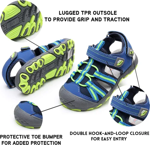 Vista 3 de Ahannie Sandalias deportivas para niños y niñas, sandalias de playa con punta cerrada, sandalias de verano para niños pequeños