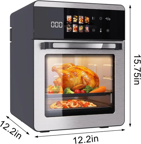 Vista 2 de Horno freidora de aire grande de 18QT con pantalla táctil, combo multifunción de 10 en 1 para freír al aire, asar, hornear, asar a la parrilla