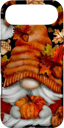 Vista 26 de iPhone 13 Lindo gnomo de Acción de Gracias calabaza otoño árbol otoño hojas caso