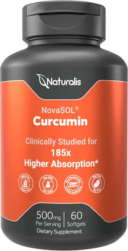 Vista 8 de Naturalis NovaSOL Curcumina de cúrcuma (5,550 mg equivalentes de curcuminoides por porción), clínicamente probado con una mejor absorción 185 veces
