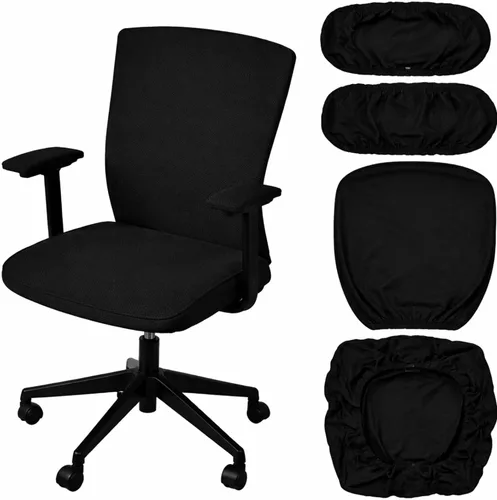 Vista 10 de Tallew 4 fundas para sillas de oficina, fundas universales para sillas de computadora, fundas protectoras elásticas para asiento de silla, fundas