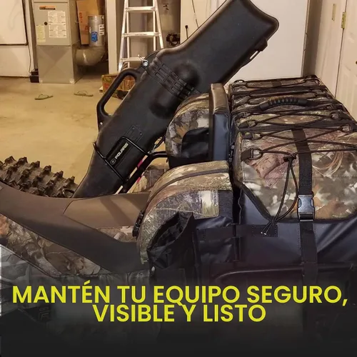 Vista 7 de ATV TEK Arch Series Paquete de utilidad de gran tamaño para rack trasero, bolsa de carga acolchada para ATV - Kings Mountain Shadow Camo