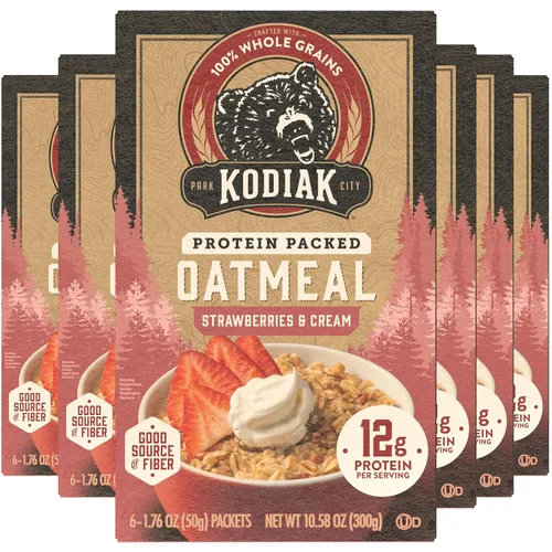 Vista 11 de Kodiak Cakes Paquetes de avena instantánea, manzana y canela, alto contenido en proteínas, 100% granos integrales, 6 cajas con 6 paquetes cada una