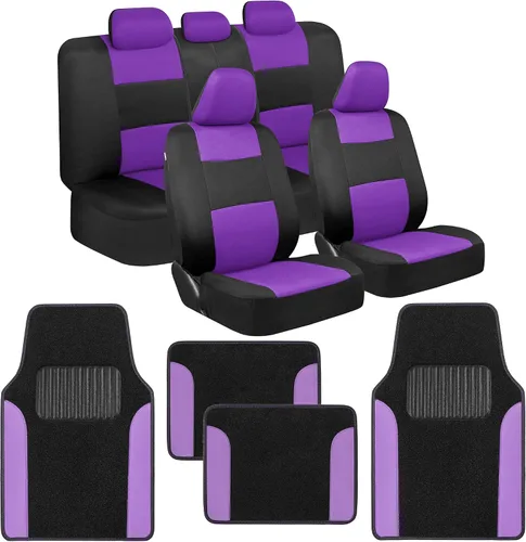 Vista 12 de BDK PolyPro - Juego completo de fundas para asientos de coche en negro con alfombras de piso a juego - Fundas para asientos de automóviles Todo negro