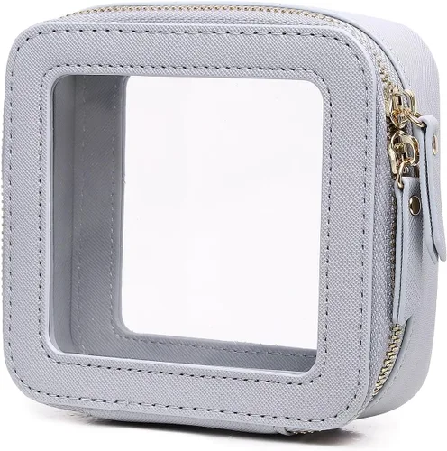 Vista 73 de Pinkmik Pequeña bolsa de maquillaje, mini estuche transparente para maquillaje y neceser con cremallera, organizador de bolsos para mujer