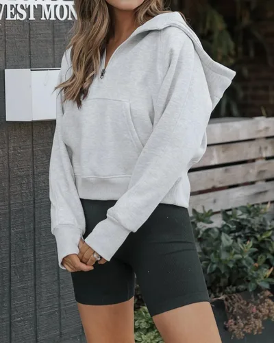 Vista 4 de Scuba Dupes - Sudadera con cremallera de un cuarto para mujer, manga larga, forro polar, con cremallera, sudaderas con capucha para mujer