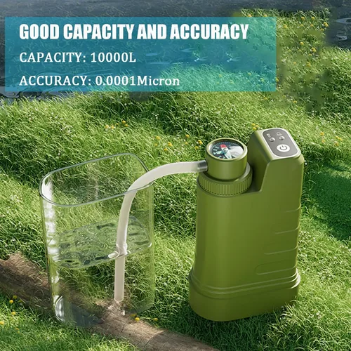 Vista 7 de Filtro de agua eléctrico portátil, purificador de agua portátil, purificador de agua de supervivencia, elimina hasta el 99.99% de las impurezas