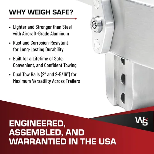 Vista 6 de Weigh Safe Soporte de bola de enganche de remolque ajustable, enganche de caída ajustable de 4 pulgadas para receptor de 2.5 pulgadas con juego de 4