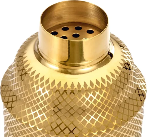 Vista 28 de Barfly Juego de coctelera japonesa de 3 piezas con entramado de diamante (24 onzas/23.7 fl oz), cobre antiguo