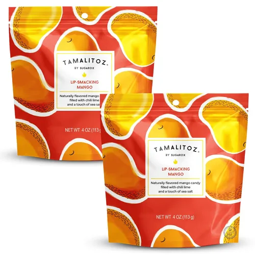 Vista 8 de Tamalitoz - Mango para masticar labios, caramelo duro mexicano de mango picante relleno de chile, lima y sal marina, caramelo de fruta hecho a mano