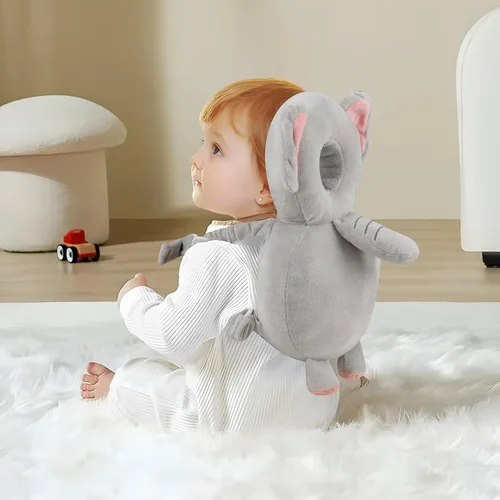 Vista 5 de PandaEar Baby Head Protection Backpack, Toddler Walking Head Protector Gris