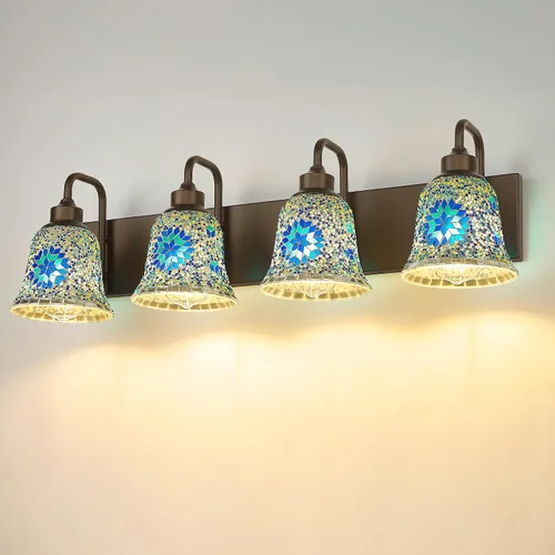 Vista 27 de zeyu Accesorios de Iluminación para Baño en Bronce Aceitado, Lámpara de Tocador de Baño de 2 Luces, Apliques de Pared Estilo Granja de 12.5 Pulgadas