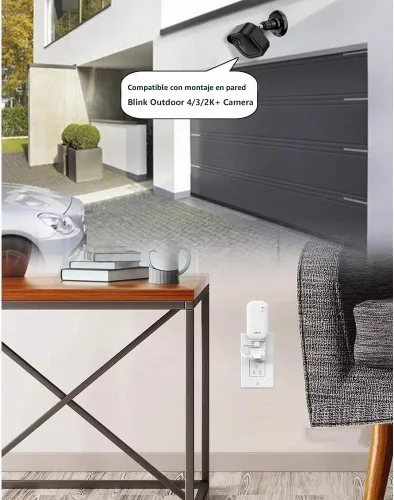 Vista 2 de Nuevo Blink - Soporte de pared para cámara para exteriores, montaje ajustable de 360° y carcasa protectora a prueba de clima con módulo Blink Sync