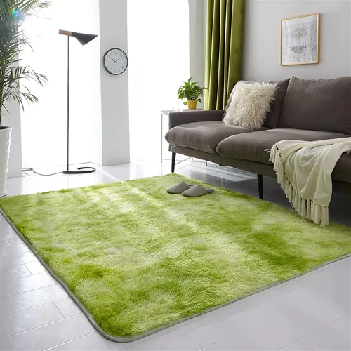Vista 5 de Lifup - Alfombra mullida para sala de estar, dormitorio, color blanco y negro, 1 1.3 x 2.0 pies Non-Slip Washable High Pile Rectangle Carpet