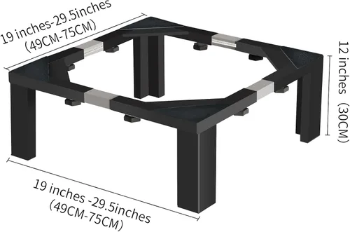 Vista 2 de Pedestal de lavandería de acero inoxidable resistente, soporte universal para lavadora y secadora de 12 pulgadas de altura para máquinas de carga