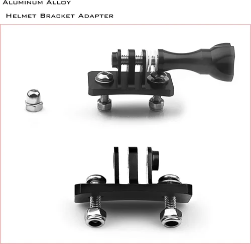 Vista 2 de Soportes fijos universales para casco, adaptador de soporte de metal, accesorios de cámara para cámara deportiva GoPro Series/casco de paracaidismo