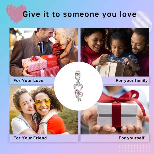 Vista 7 de Abalorio de plata de ley 925 para madre, hija, abuela, para familia, amor, madre, hija, abuela, para pulseras, collares, dijes, joyas, regalo
