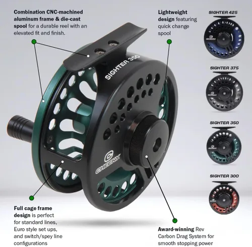 Vista 7 de Cheeky Carrete de pesca con mosca, 4.25 pulgadas, negro/cobalto, C-SIG-425-RBC