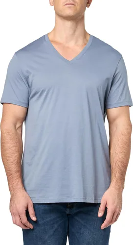 Vista 20 de Armani Exchange Camiseta de manga corta con cuello en V de algodón Pima para hombre Beacon Blue