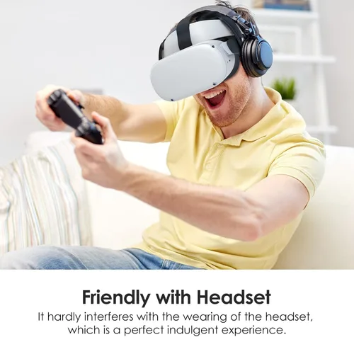 Vista 5 de YOGES Head Strap Compatible with Quest 2, Super Soft Foam and Skin-Friendly PU Surface, Lightweight and Adjustable Accessories for Adults and Child