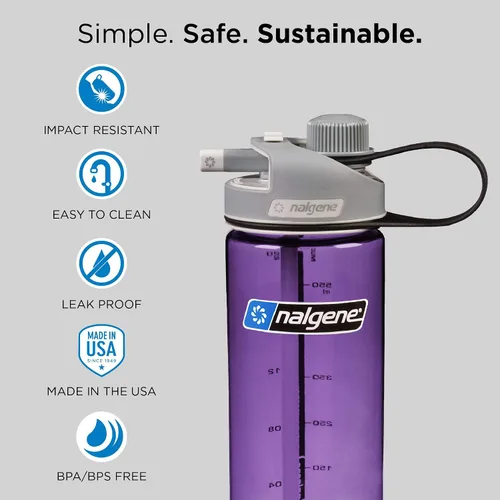 Vista 2 de Nalgene Tritan - Agua multibebida sin BPA, 20 onzas, azul