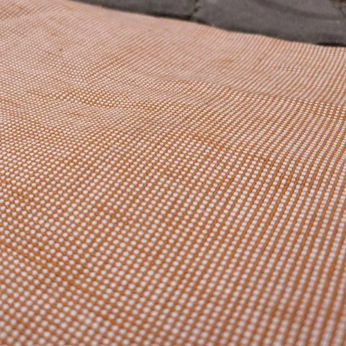 Vista 5 de Tela de lino de algodón con puntos Dobby naranja Material versátil para costura, manualidades y decoración del hogar