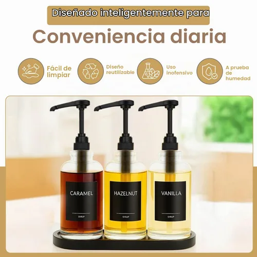Vista 4 de Paquete de 12 dispensadores de bomba de jarabe negro para botellas de plástico de 25.4 fl oz Torani