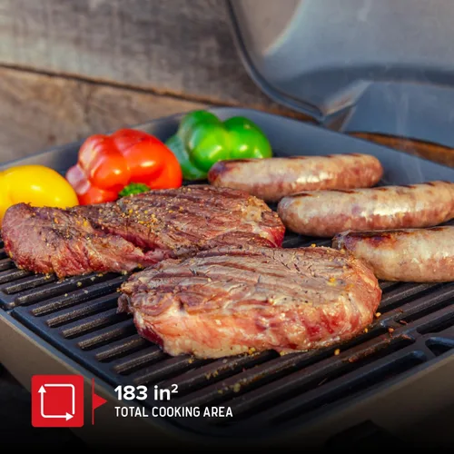 Vista 4 de Nexgrill Parrilla de gas propano portátil de 1 quemador con tapa, encendido piezoeléctrico, 10,000 BTU, 183 pulgadas cuadradas, parrilla de mesa